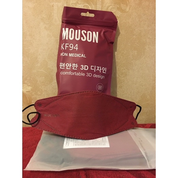 MASKER KF94 MOUSON EMBOSS EARLOOP KOREA 4PLY MASKER MOUSON 4D IMPORT KF 94