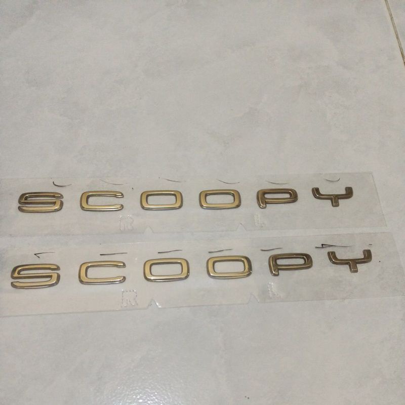 emblem logo timbul honda Scoopy 2021 gold bahan original kanan kiri