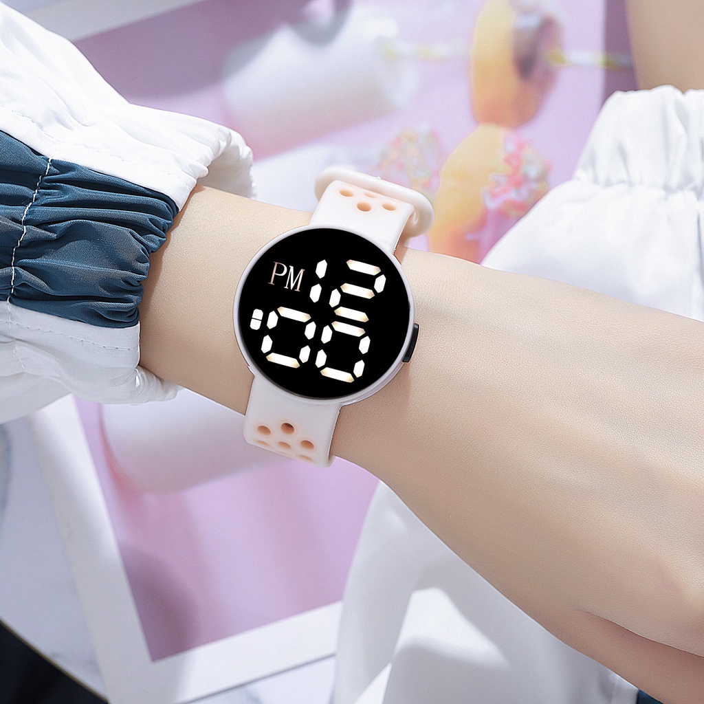 COD✅ Jam Tangan Couple Digital Pria Wanita Bulat Tahan Air Fashion Watch LED Gaya Minimalis M162