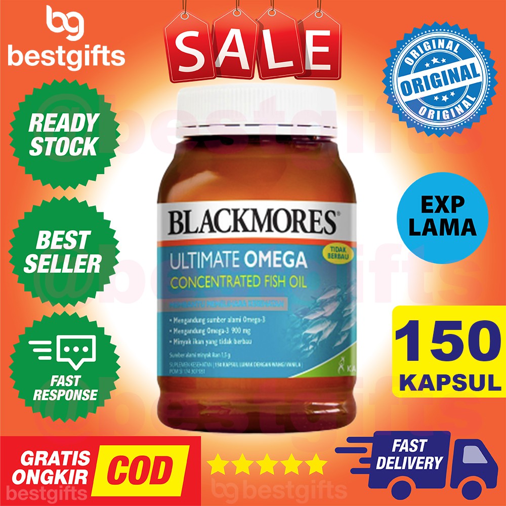 BLACKMORES ULTIMATE OMEGA 3 CONCENTRATED FISH SALMON  OIL KOLESTEROL JANTUNG - 150 CAPSULES KAPSUL