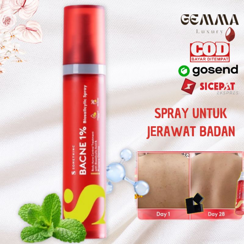 (GOSEND/COD) SOMETHINC BACNE 1% BIOSALICYLIC SPRAY - MENGHILANGKAN JERAWAT BADAN DAN JERAWAT PUNGGUNG