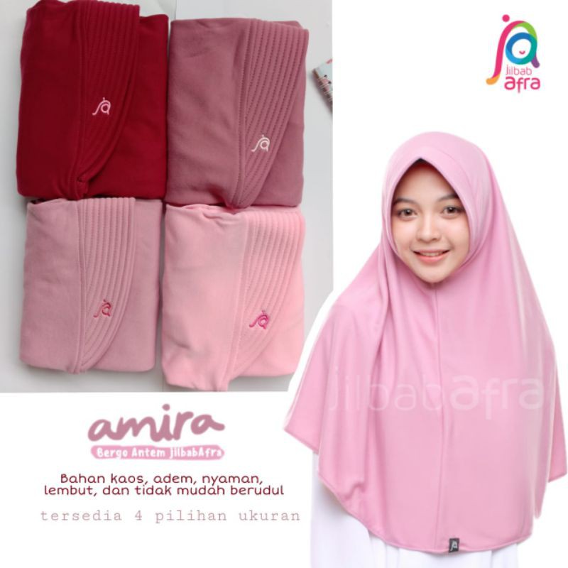 Amira SIZE L Jilbab Instan Ped Antem Bahan Kaos  Ori Jilbab Arfa ex Afra-3