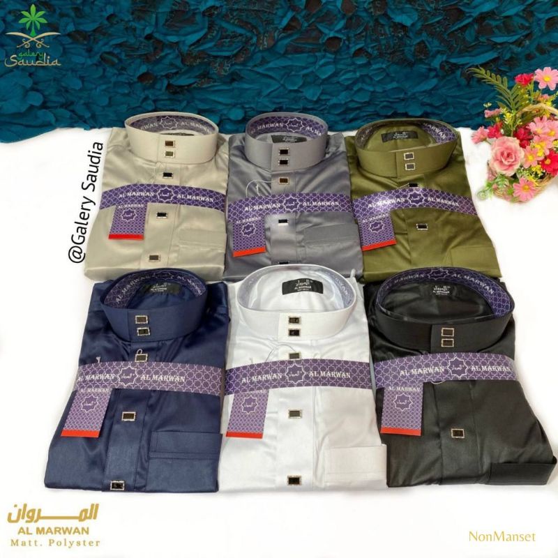 Jubah Haramain Al marwan Polyester polos saudi