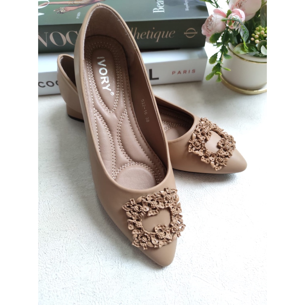 IVORY Sepatu Wanita Heels 2cm Pantofel Kerja 532-16