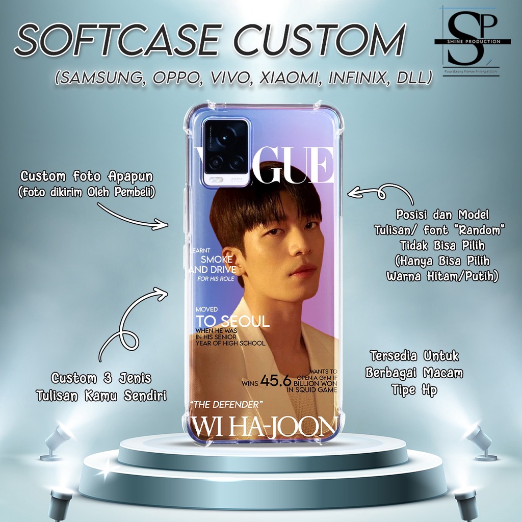 Softcase Oppo Xiaomi Vivo infinix Custom Background Transparan Custom Tulisan