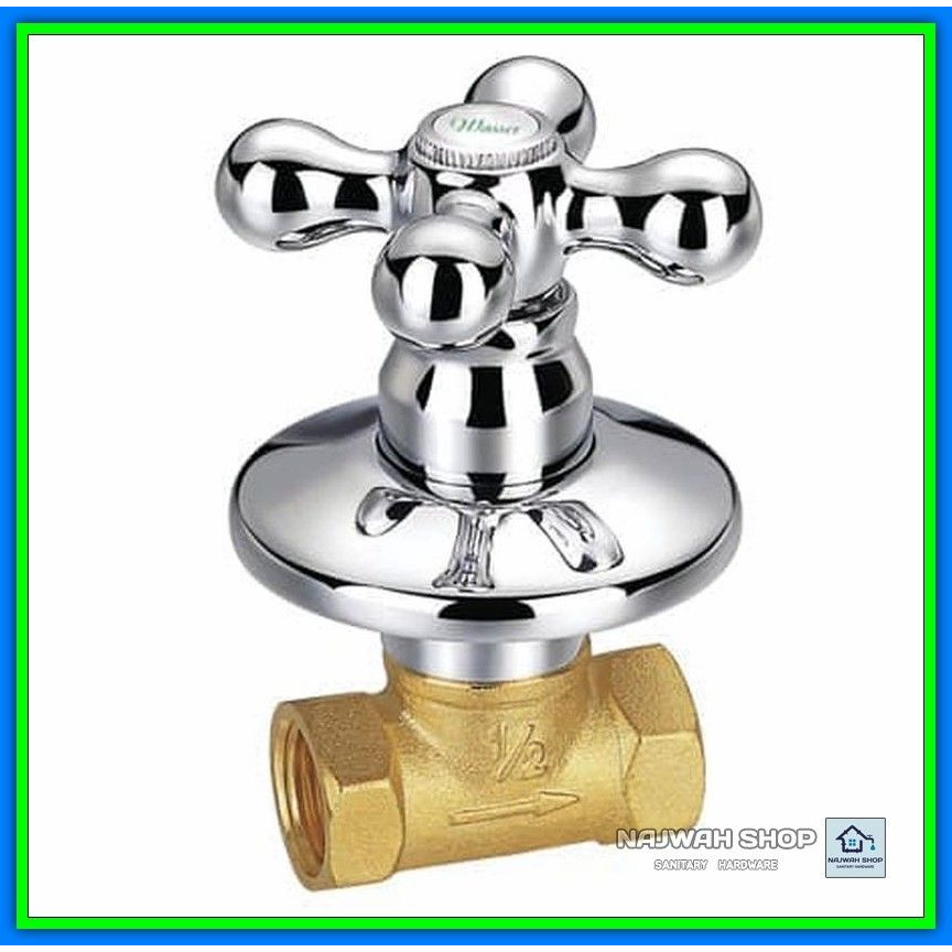 Stop Kran Tanam Wasser TC 080B Stop Valve Tanam Tembok Air Dingin Bisa Untuk Shower Tanam Murah