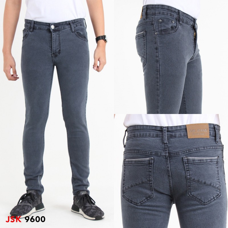  Celana  Panjang Pria Jeans  Abu Tua JSK 9600 Skinny Denim 