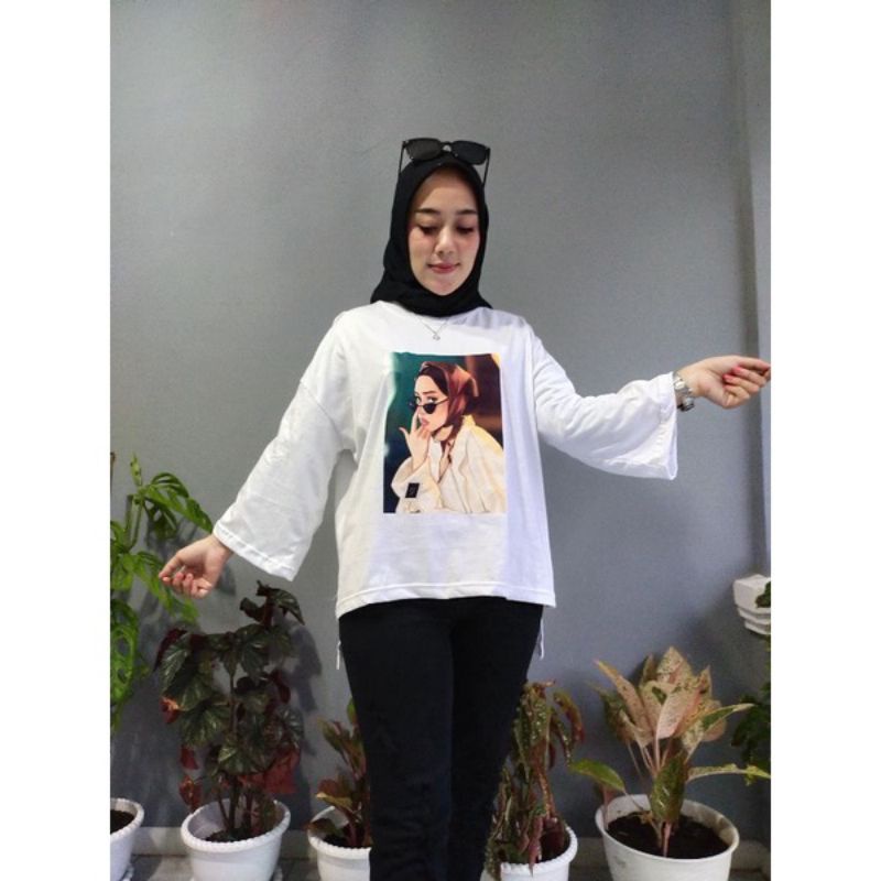 Atasan Kaos Oversized  Motif Viral Model Pinguin