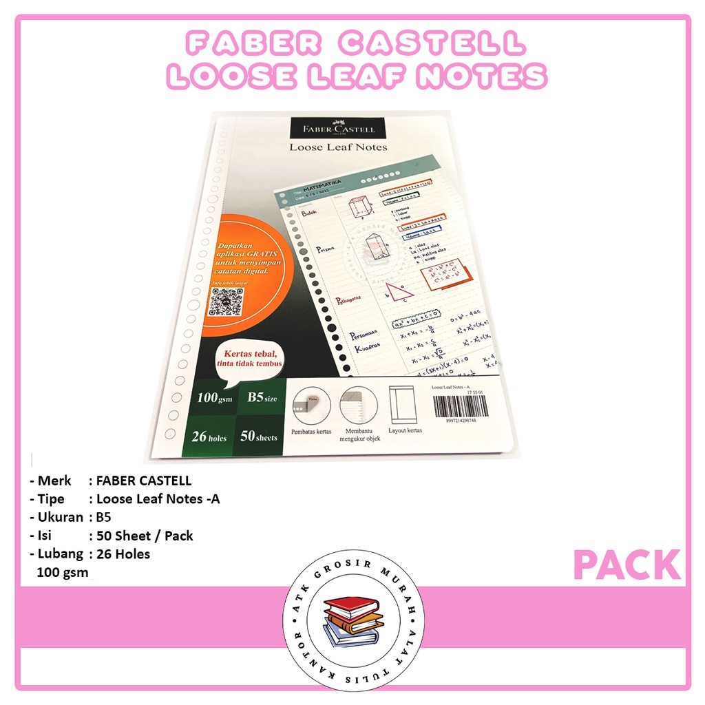 

Faber Casttell Loose Leaf notes Hijau - B5