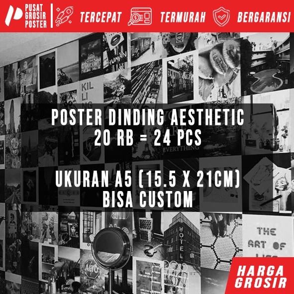 Poster Dinding Aesthetic | Poster Aesthetic | Poster Murah | Poster Retro Band Vintage | Isi 24 Pcs
