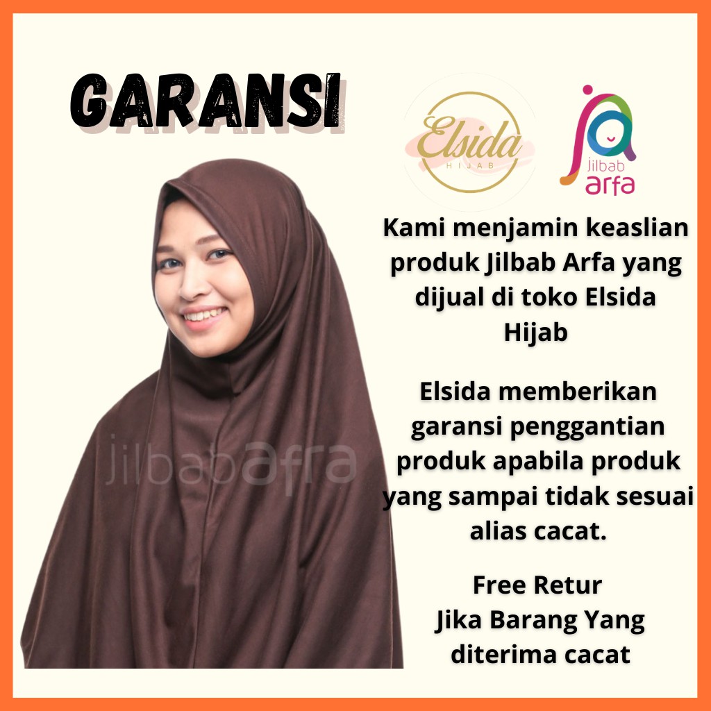 JILBAB AFRA SYIFA COKLAT TUA Bergo Tanpa Pet- bergo kaos syiria syar'i (Kerudung Instan)-6