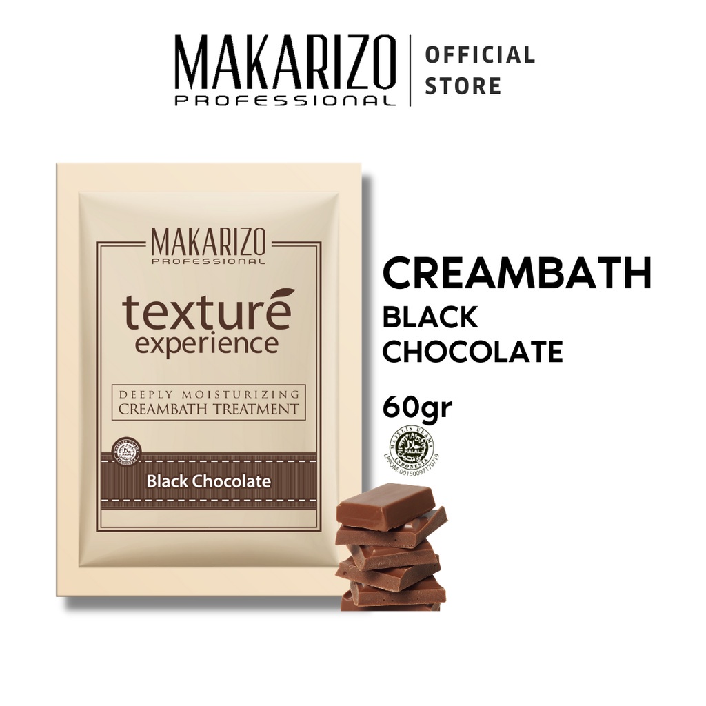 Makarizo Professional Texture Experience CREAMBATH Sachet 60 gr / makarizo creambath sachet / makarizo hair mask sachet / makarizo chocolate / makarizo strawberry / makarizo vanilla milk HAIR MASK