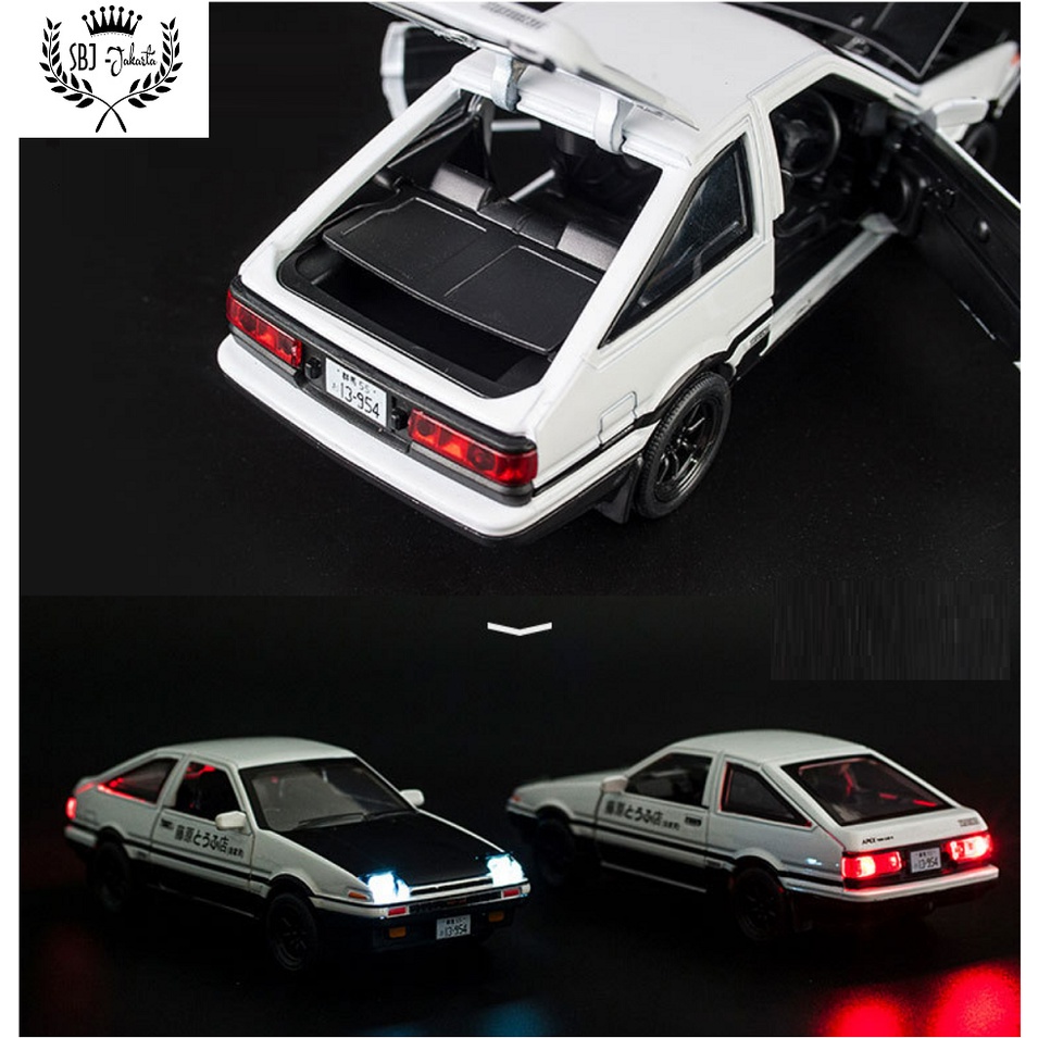 DIECAST MINIAUTO TOYOTA AE86 TRUENO INITIAL D Skala 1:28  ada BOX AKRILIK