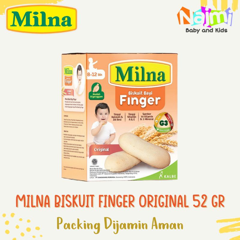 Milna Biskuit Bayi Finger Original 52 gr | Snack MPASI Baby 52gr | Camilan Bayi