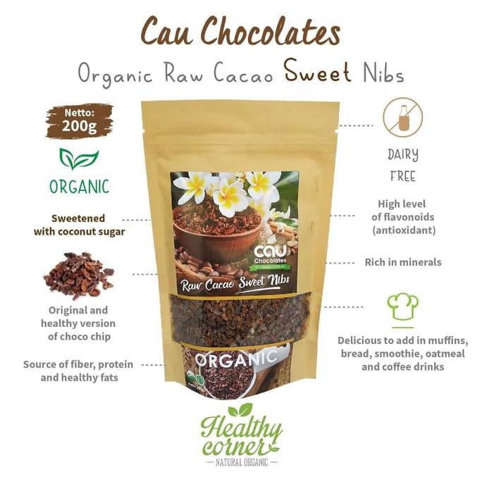 

Organic Raw Cacao Sweet Nibs Kakao 200 gr - Cau Chocolates GRATIS ONGKIR