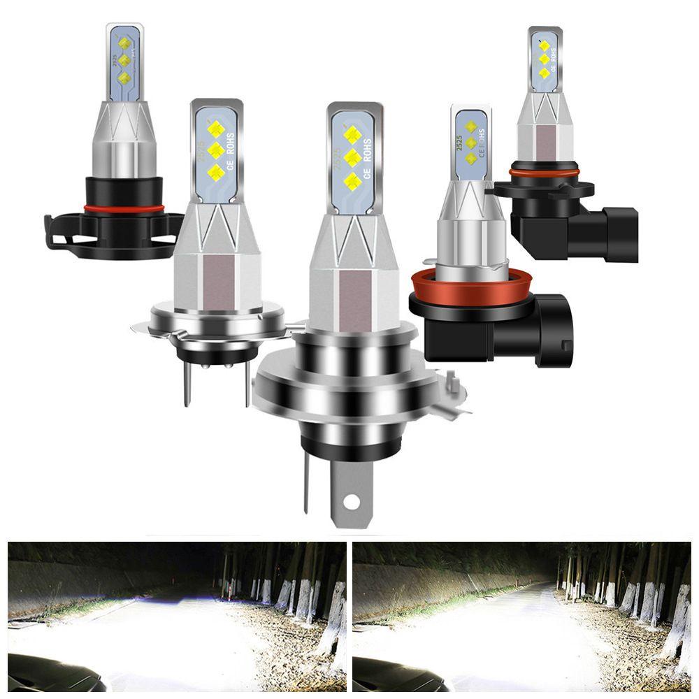 Populer 2pcs Lampu Kabut Mobil 80W 2525 Terang H4 H7 H8 H11 9005 9006 Hi/Low Kit Beam LED 80W DRL