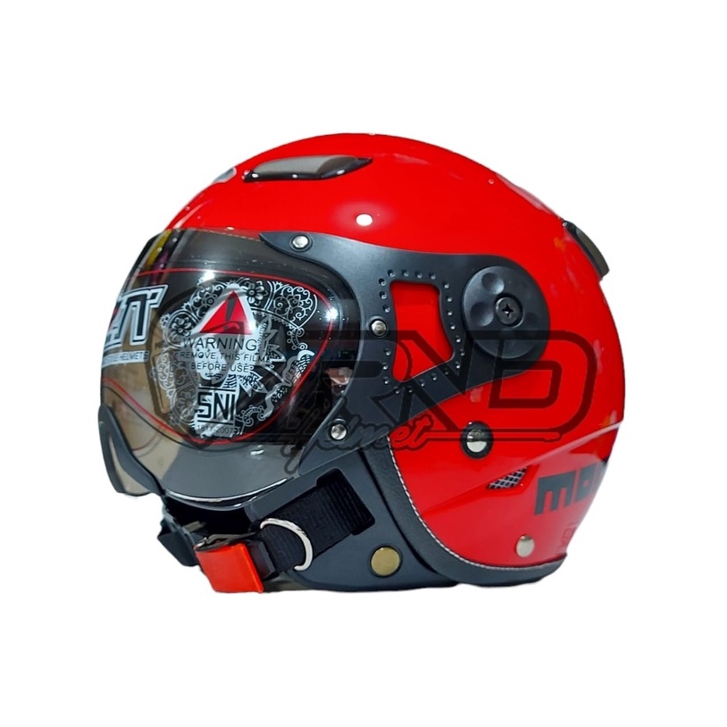 Helm Bogo Retro JPN Momo Pilot Merah Ferrari Glossy