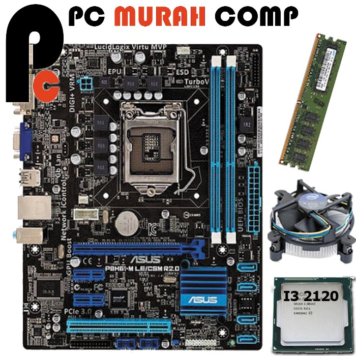 Paket Mainboard 1155 H61 ONboard Dengan Processor i3 2120 RAM 4GB