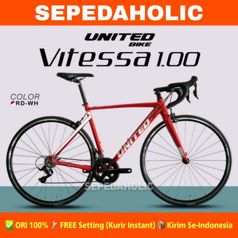 Sepeda Roadbike UNITED VITESSA 1.00 1.0 Balap 700C Alloy 18 Speed