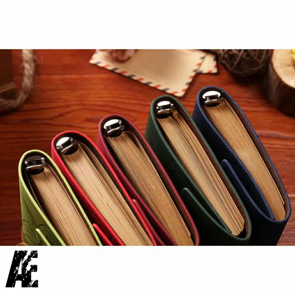 

Buku Catatan Binder Kulit Retro Leaf Kertas A6
