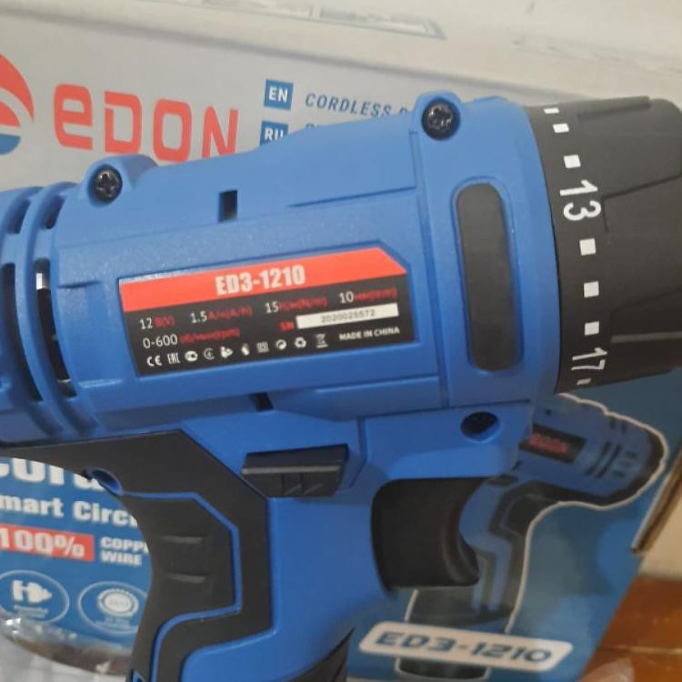 Sudah READY.. MESIN BOR CORDLESS EDON 12VOLT BOR BATTERAI  BOR CHARGER EDON ED3-1210