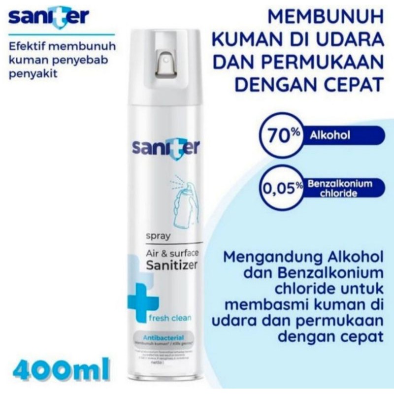 Sanitizer Saniter Spray Desinfectan Anti Virus Aerosol 400ML