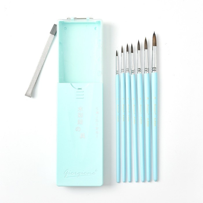 

giorgione brush set 7 G-MK007 in case (mix fur brush) - Merah Muda