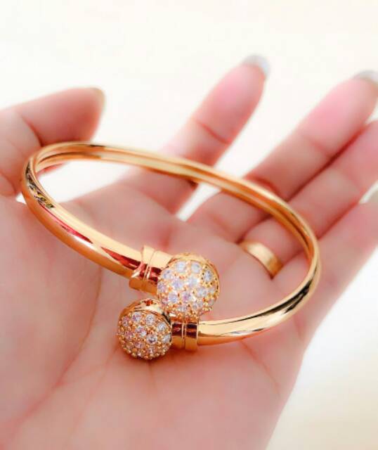 Gelang Wanita Bulat Twin Zirconia Gold Xuping