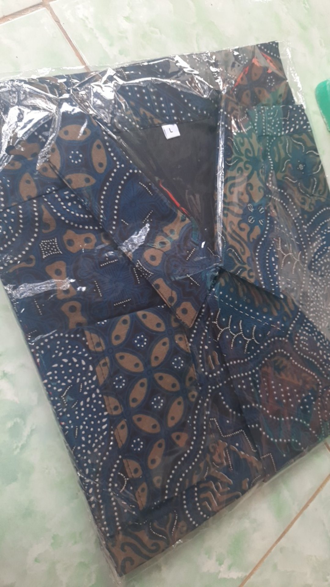 Kemeja Batik Pria Modern Lengan Panjang Pendek Full Furing - Baju Hem Batik Pria Solo Biru Navy