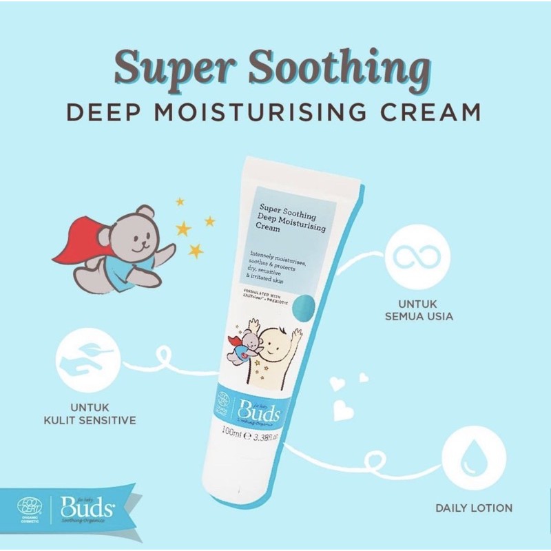 Buds Organics - Super Soothing Deep Moisturising Cream 100ml - Baby Lotion