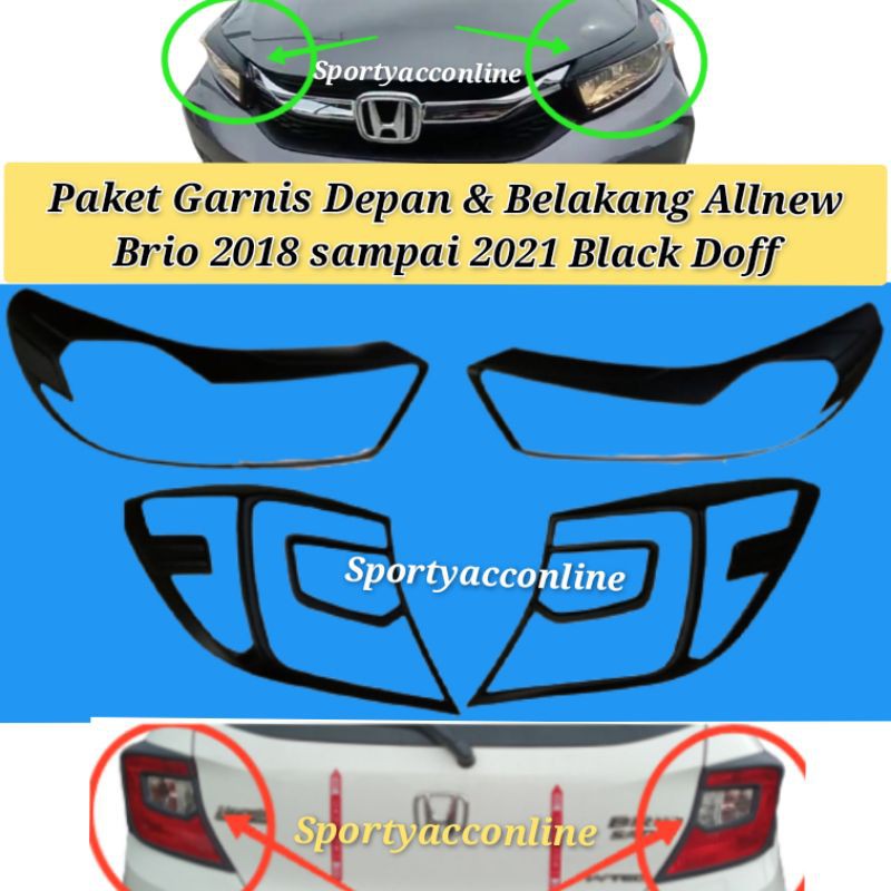 Garnis depan dan belakang all-new brio 2019 - 2023 black doff