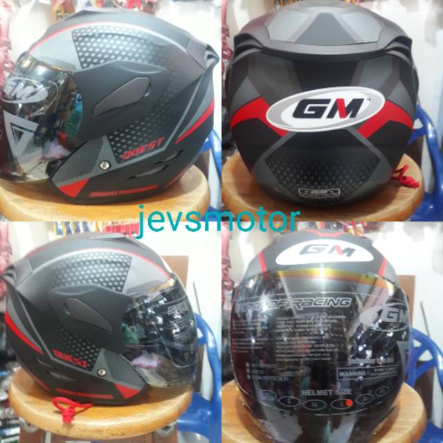 HELM GM FIGHTER MOTIF QUEST BLACK DOFF RED FREE MASKER