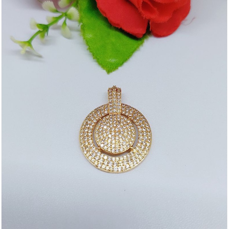 kalung xuping  3535 full mata lapis emas 18k liontin