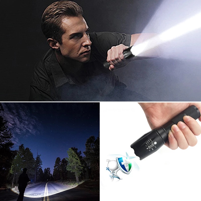 Lampu Senter Led Mini 3w 12 Jam Warna Hitam / Merah / Biru Untuk Camping / Memancing
