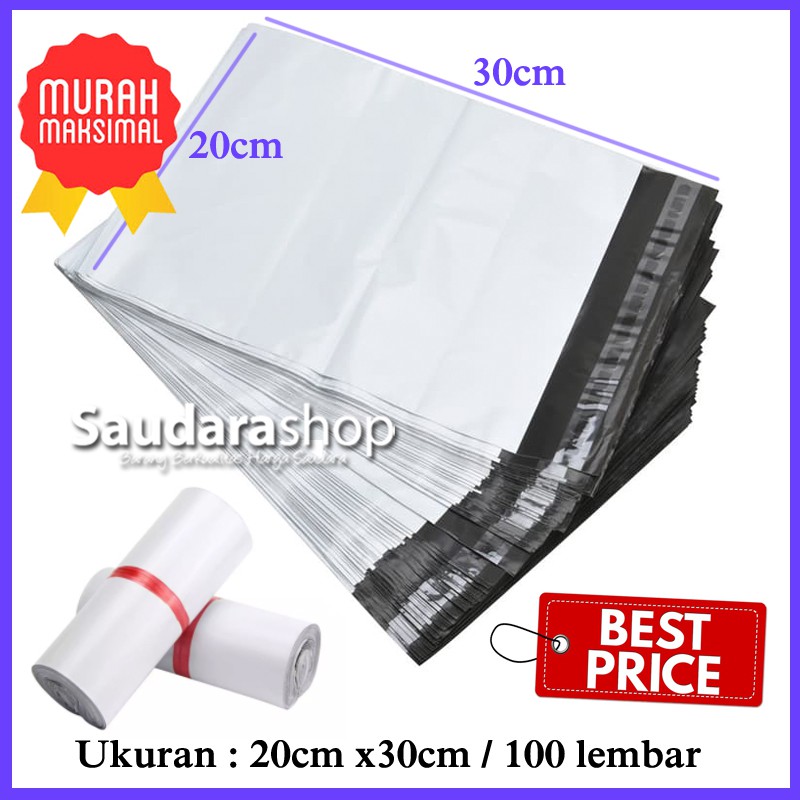 

Polymailer Packing (20cm x 30cm) 100 lembar / Polymailer 20x30 Putih / Polymailer 20x30