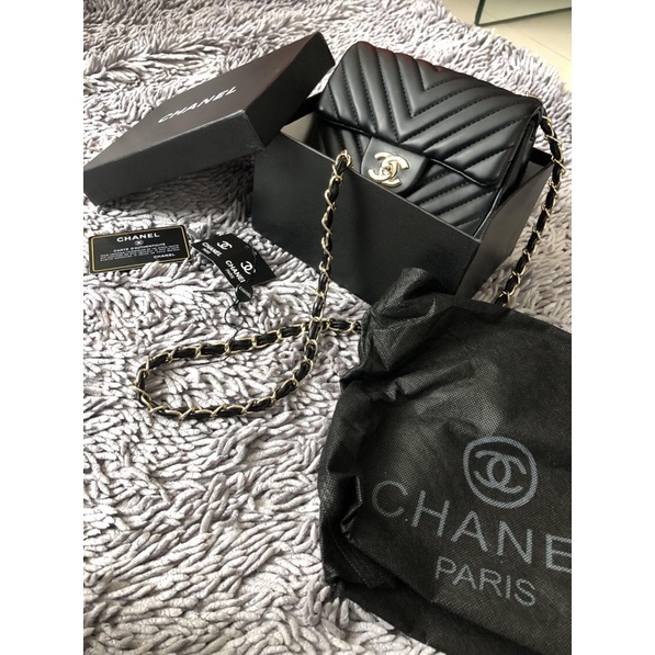 Sale Chanel black mini bag lamb skin size XS mirror quality