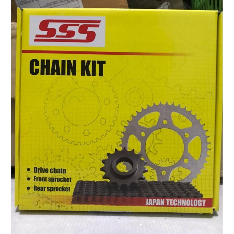 Gear Set SSS 428 Type CHAINKIT GIRSET MOTOR SATRIA FU  14T - 43 T + RANTAI HITAM