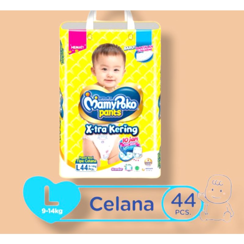 MAMYPOKO L44 /MAMYPOKO X-TRA KERING /popok bayi tipe celana kemasan jumbo L44