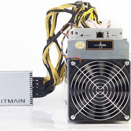 PERTUKANGAN PERLENGKAPAN LISTRIK BITMAIN ANTMINER L3+ 504MH/S BEKAS SECOND INCLUDE PSU