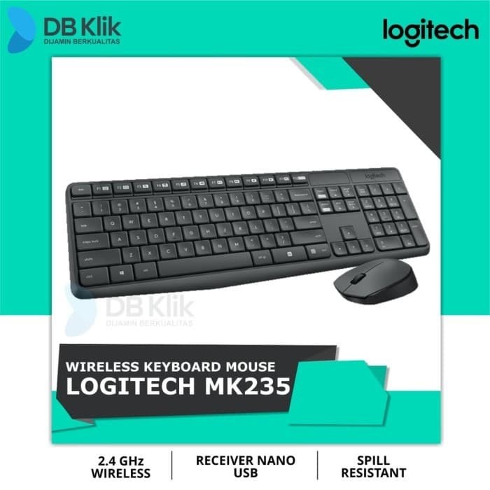 Keyboard Mouse Wireless Combo Logitech MK235