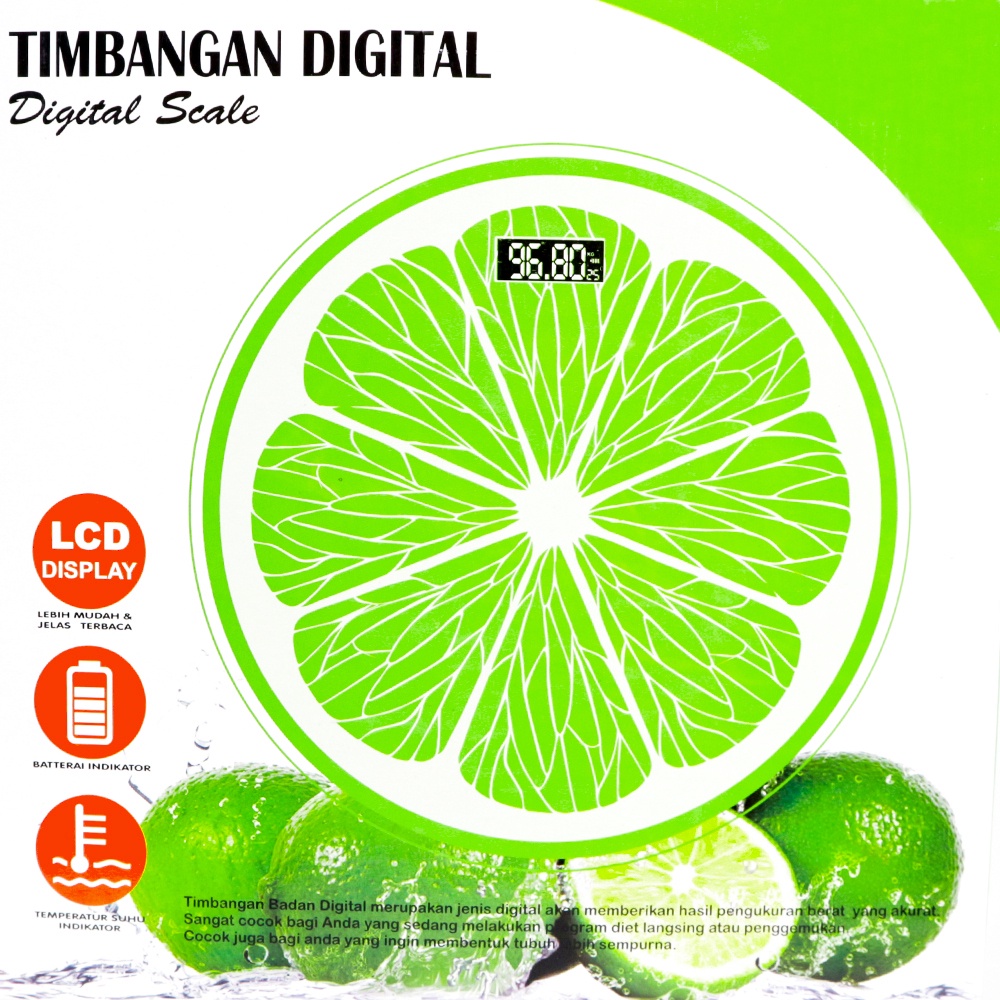 Timbangan Badan lucu/Timbangan Badan Digital Motif Buah jeruk nipis timbangan badan 180kg 115