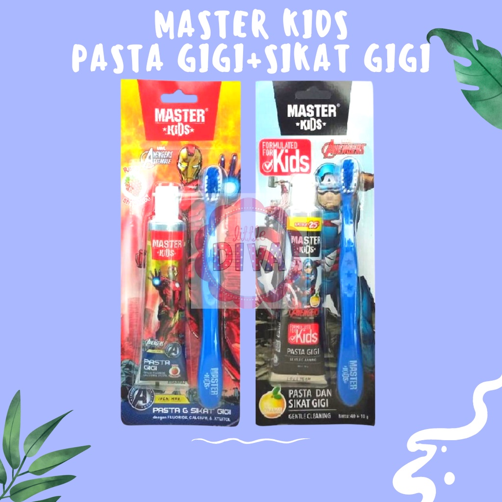 Master Kids Pack Pasta &amp; Sikat Gigi / Pack Toothpaste &amp; Toothbrush 50gr odol anak