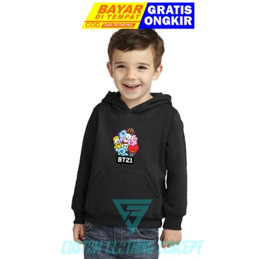 PROMO JAKET HOODIE KIDS HITAM BT21 CHIMMY