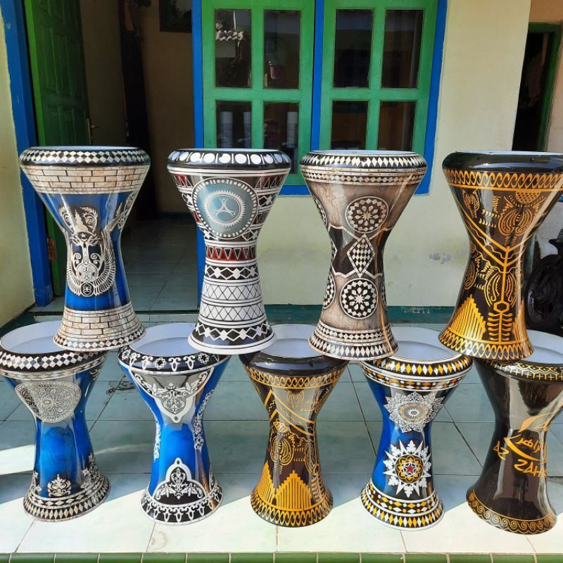 DARBUKA 9INCH MOTIF FREE TAS KUNCI COD