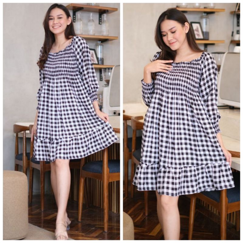 Dress Silvana Pendek Kotak