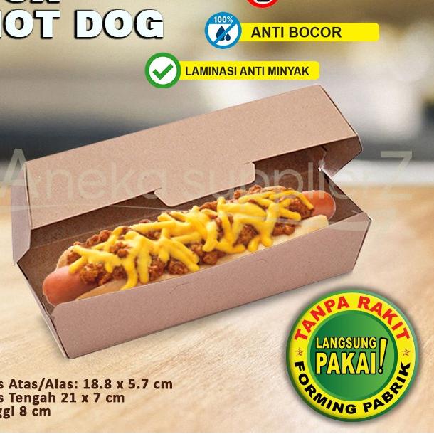 

Hot Sale! Kotak dog - Box Dog - Dus Hot dog KRAFT COKLAT 50 pcs ア