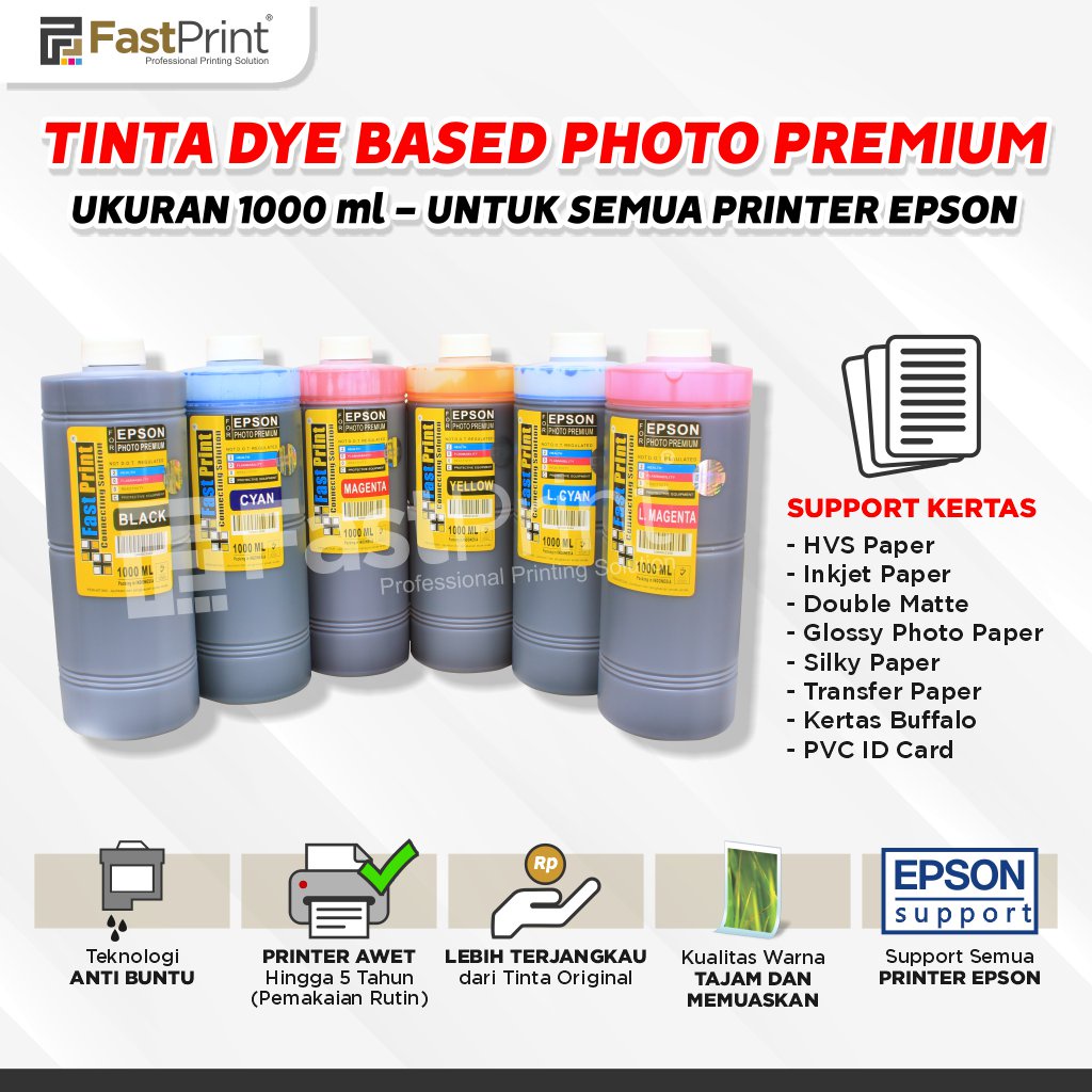 Tinta Dye Based Photo Premium 1000ML Printer Epson