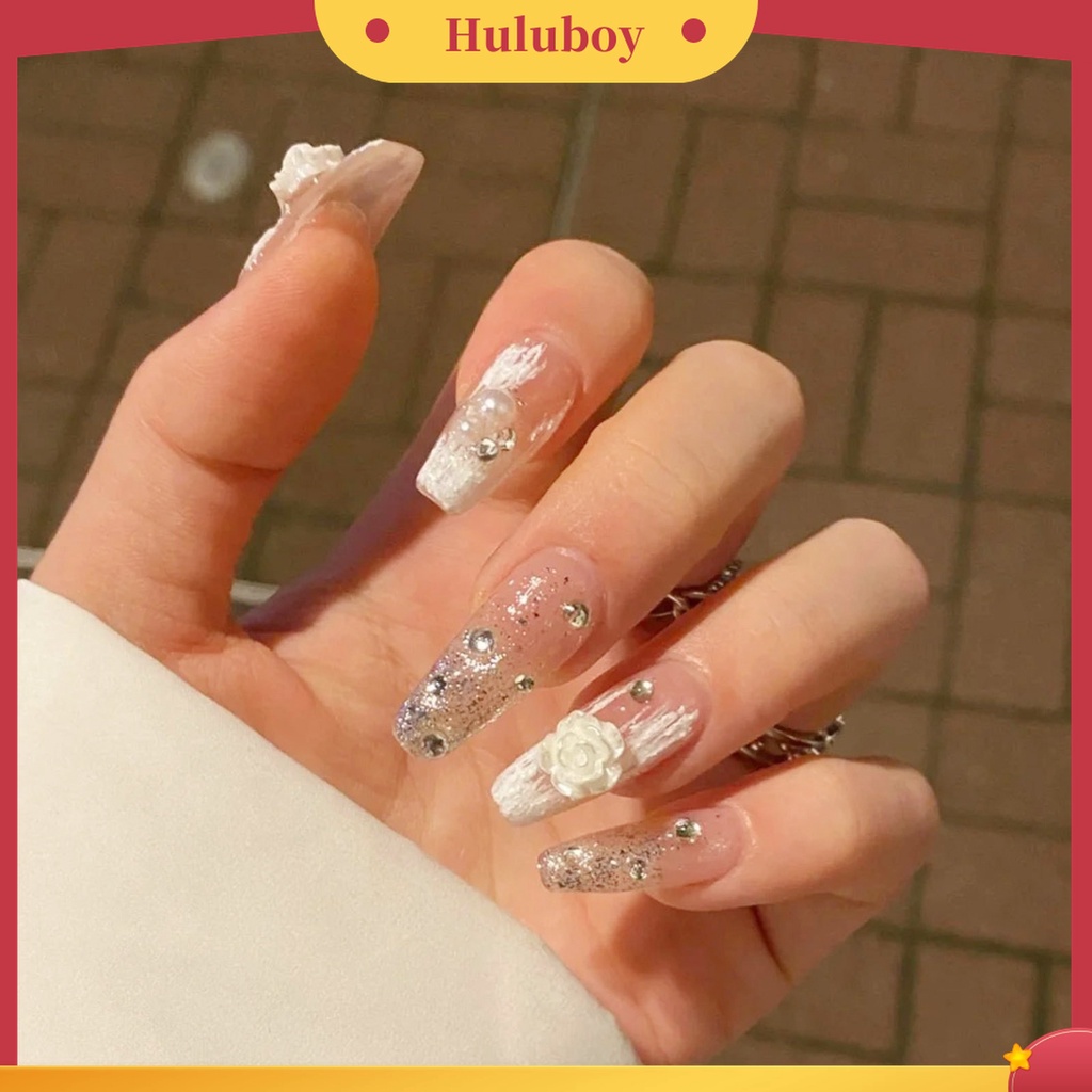 Huluboy Huluboy♡ 20 Pcs Aksesoris Berlian Imitasi Bentuk Bunga Camellia Untuk Dekorasi Kuku Wanita