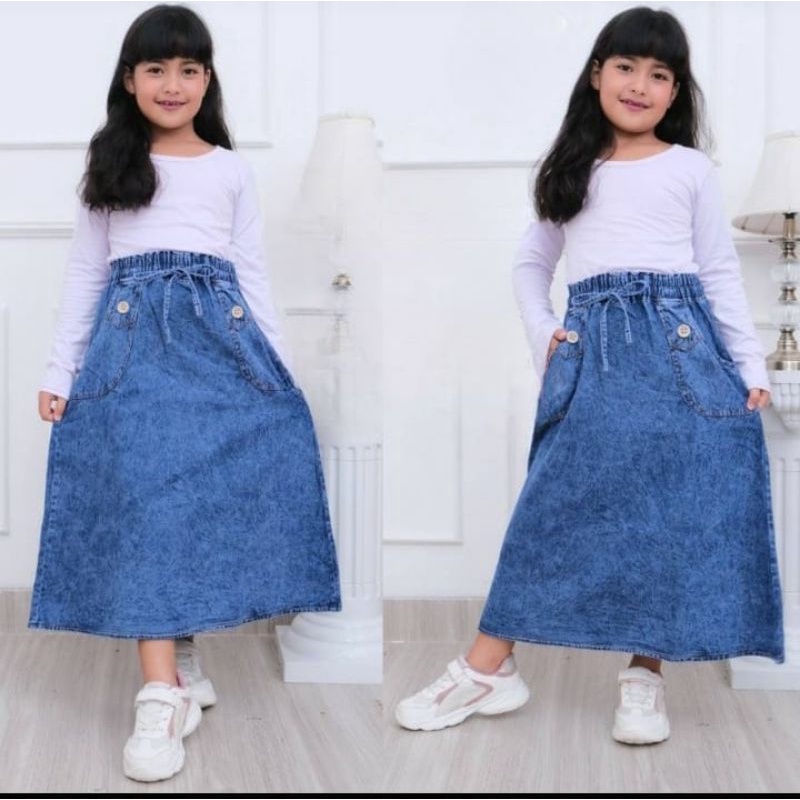 KULOT JEANS SNOW ANAK UMUR 9-12 TAHUN KULOT WANITA TANGGUNG KULOT JEANS ANAK