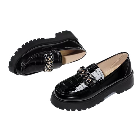 SEPATU WANITA DOCMART LOAFERS RANTAI BESI '' CROCO GLOSY '' PREMIUM BEST SELLER CR 002